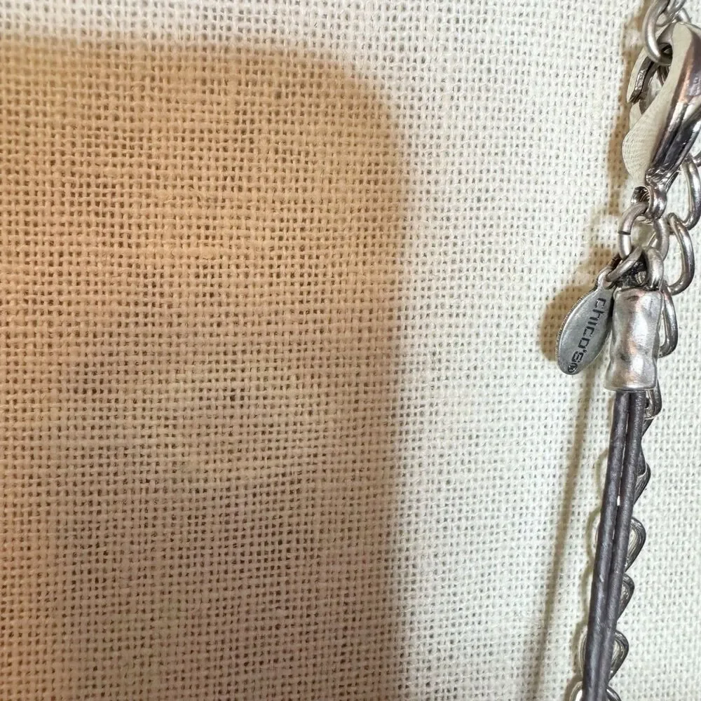 Chico’s Mixed Metal Gold Silver Bohemian Chunky Beaded Long Necklace 30”